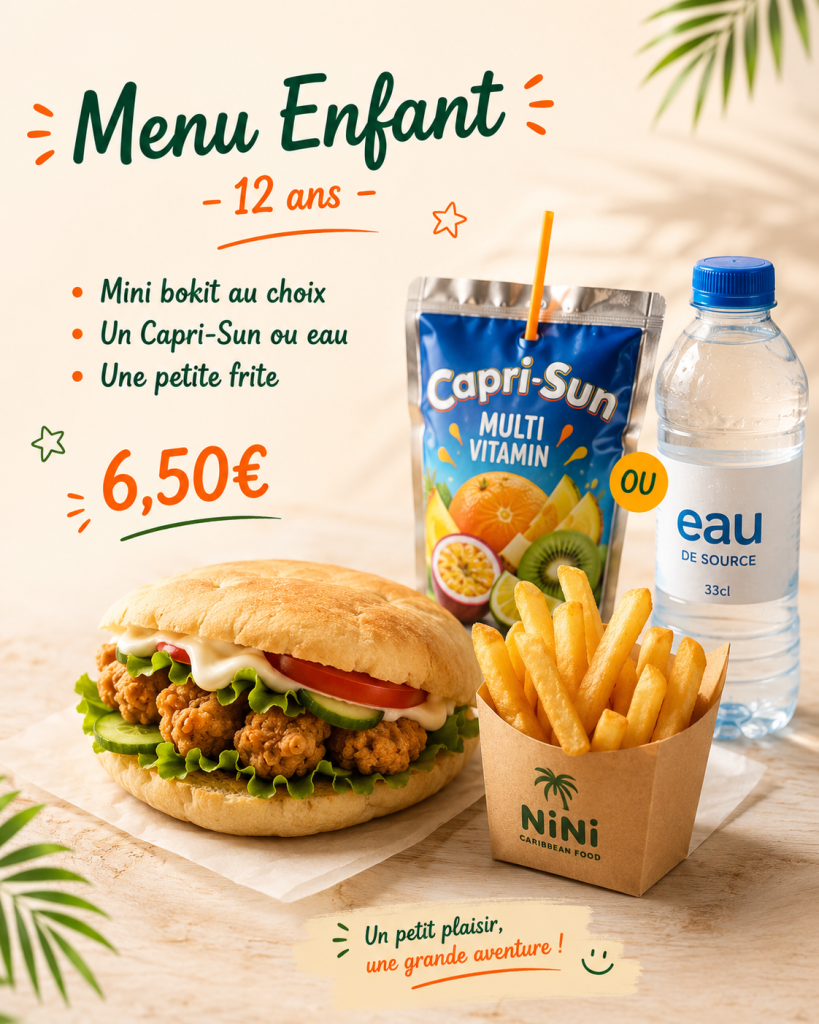 Menu enfant – moins de 12 ans
